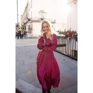 Mango Zig Zag Detail Dress Size 8